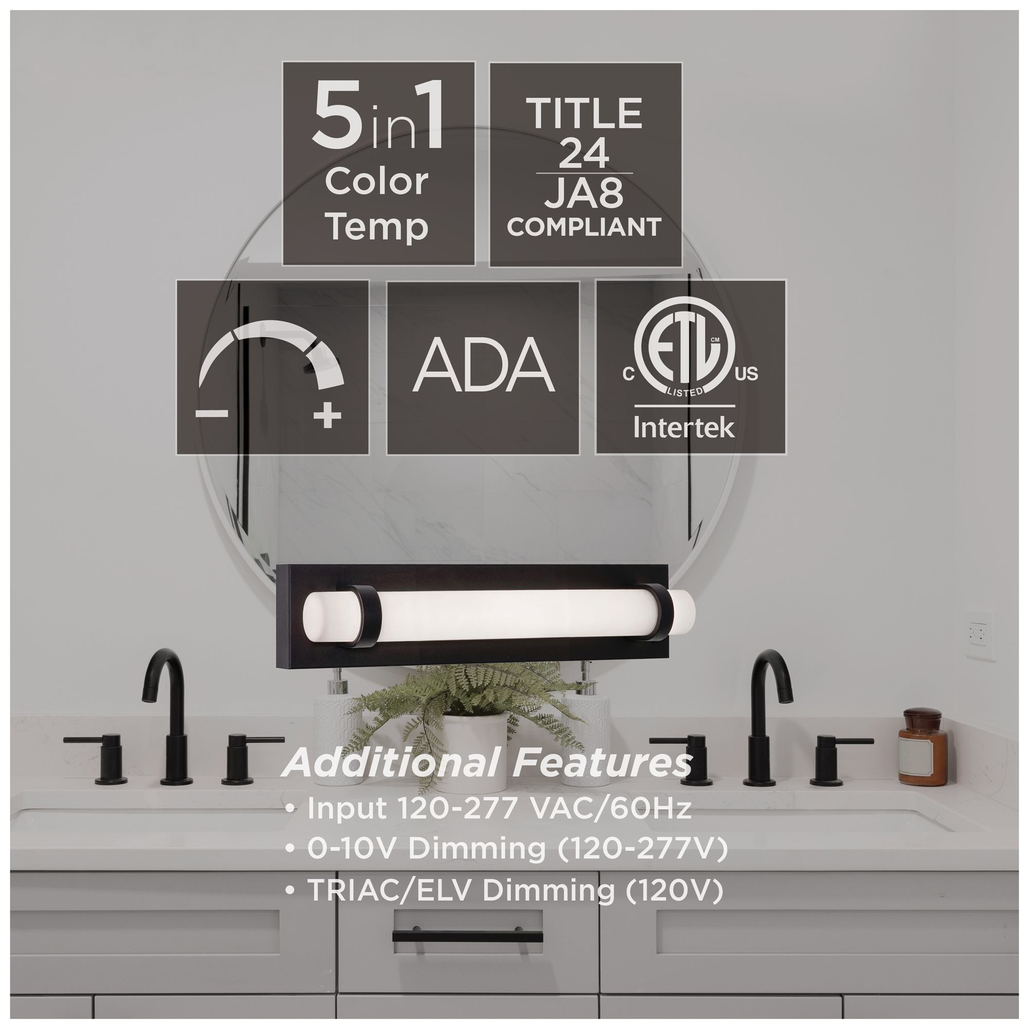 Image 7 Miami 18" Wide Black LED Vanity more views