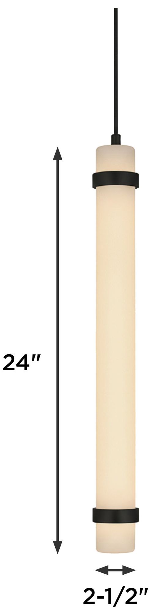 Miami 24" High Black LED Pendant