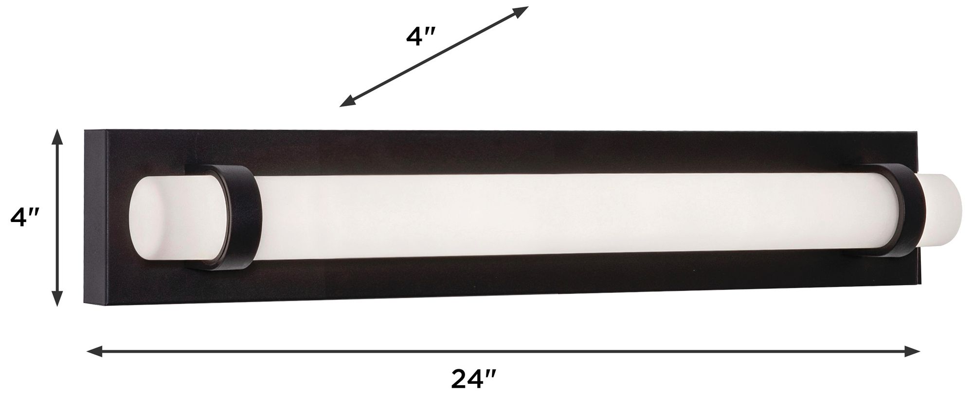 Miami 24" Wide Black LED Vanity