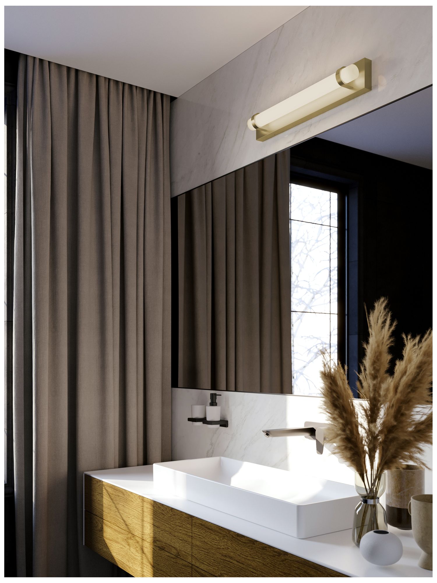 Image 3 Miami 24" Wide Light Antique Brass LED Vanity more views