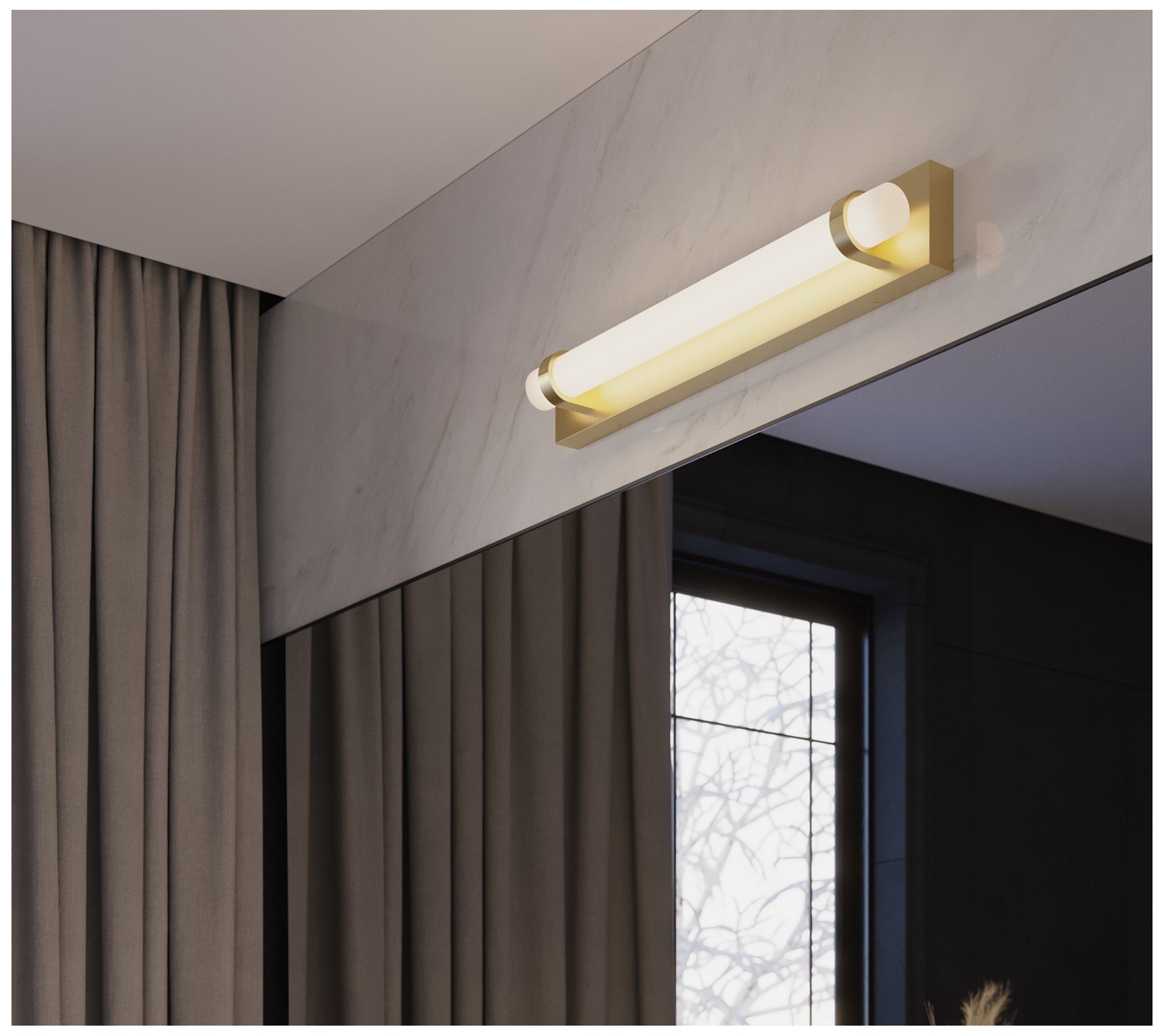 Image 5 Miami 24" Wide Light Antique Brass LED Vanity more views