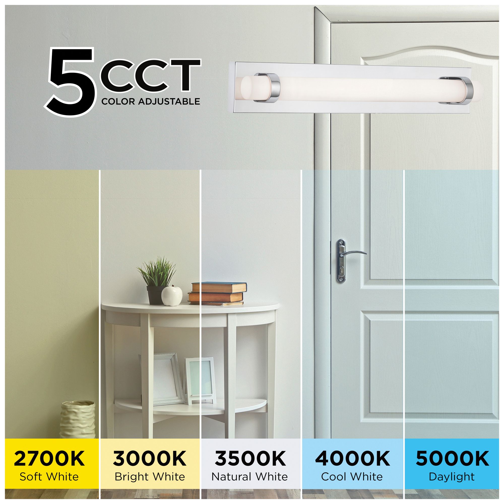 Image 6 Miami 24" Wide Polished Chrome LED Vanity more views