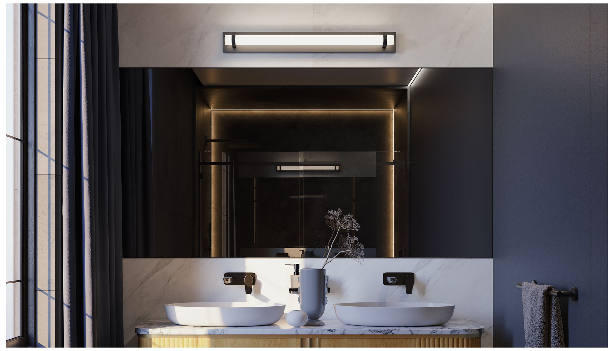 Image 4 Miami 36" Wide Black LED Vanity more views