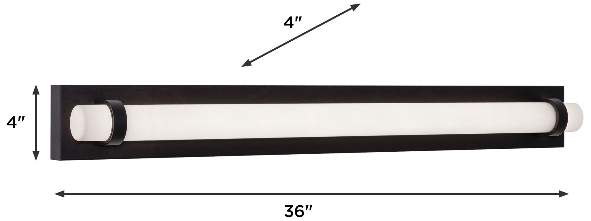 Miami 36" Wide Black LED Vanity