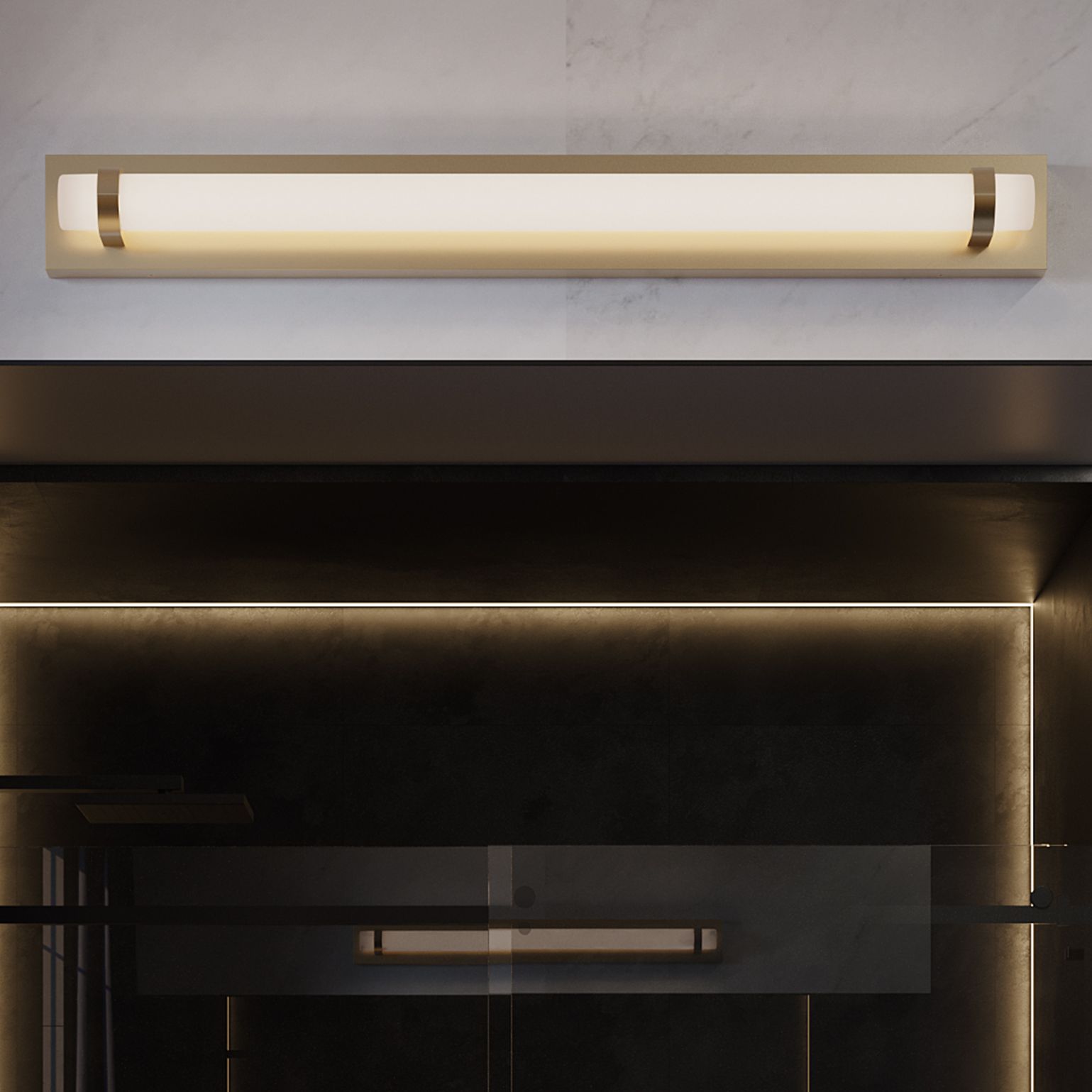 Thumbnail1 of Miami 36" Wide Light Antique Brass LED Vanity