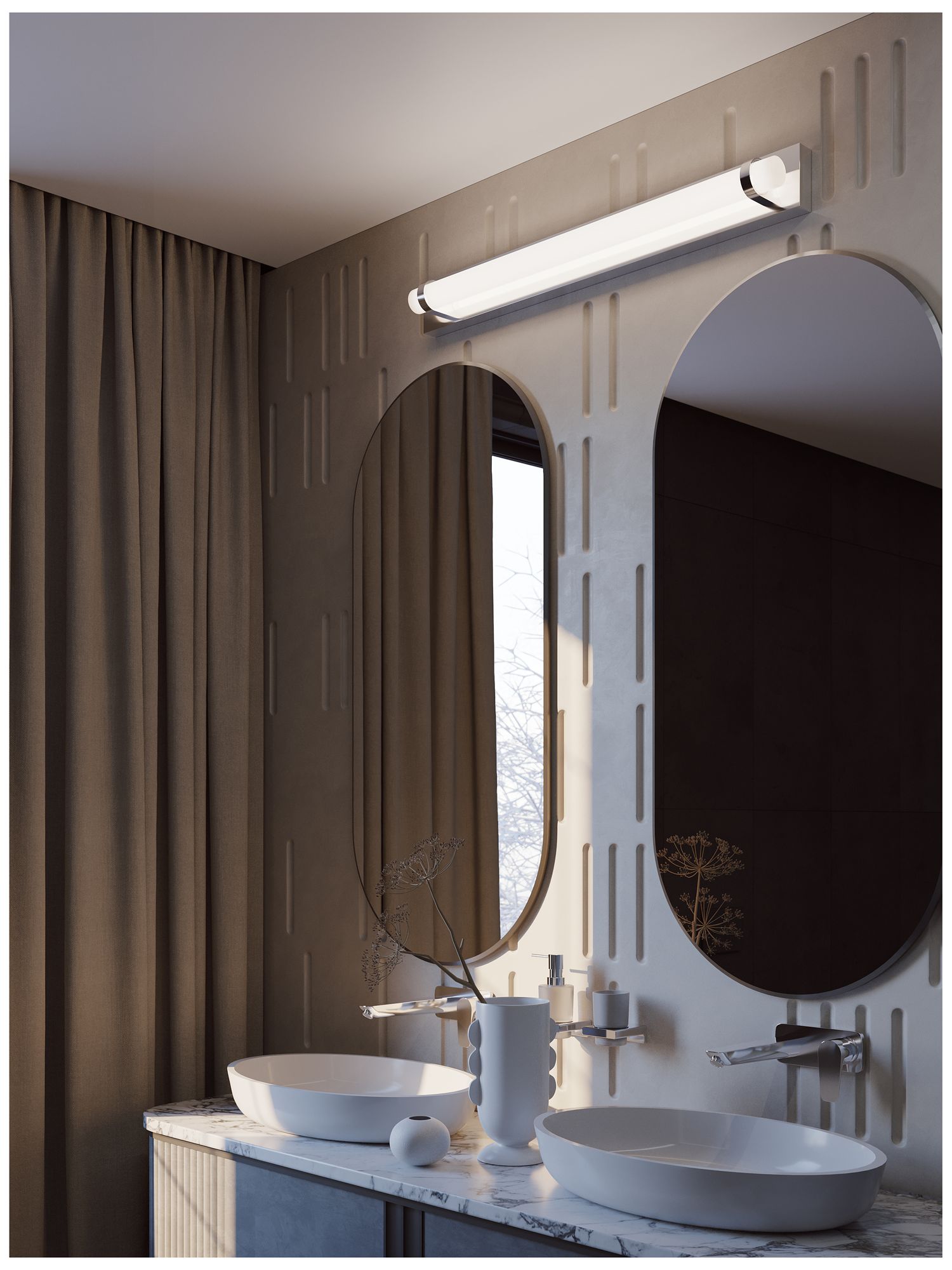 Image 3 Miami 36" Wide Polished Chrome LED Vanity more views