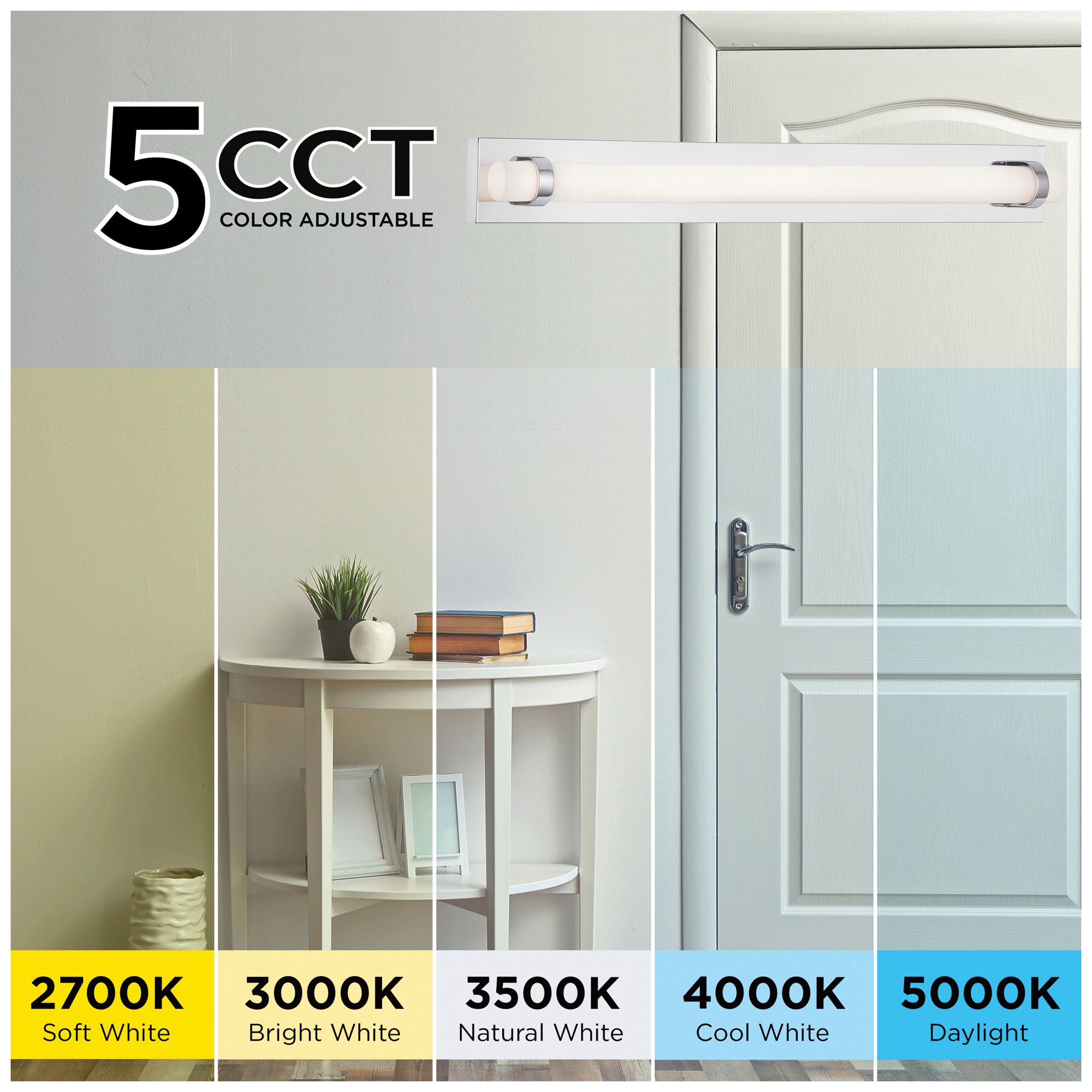Image 6 Miami 36" Wide Polished Chrome LED Vanity more views