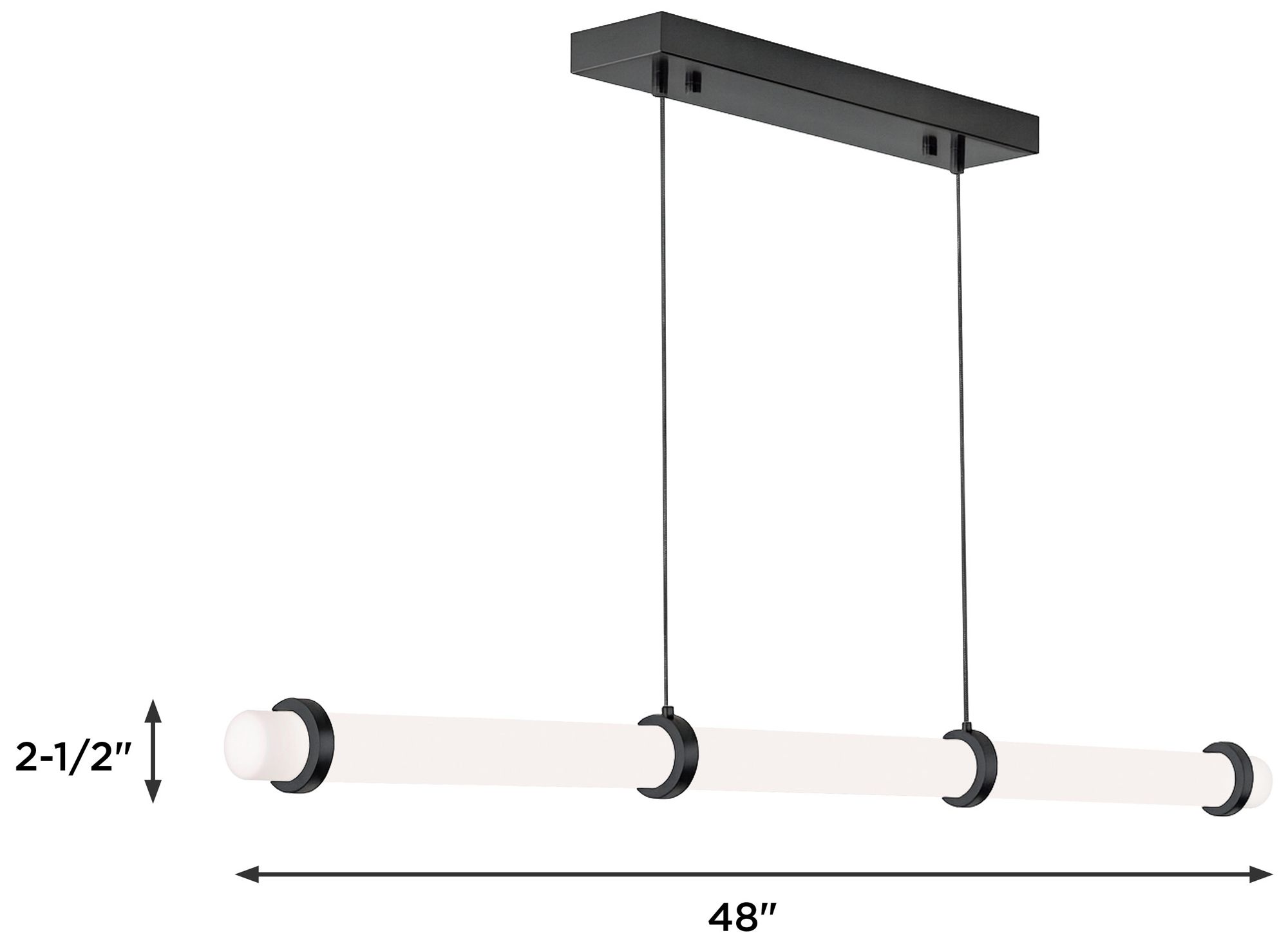 Miami 48" Wide Black LED Linear Pendant