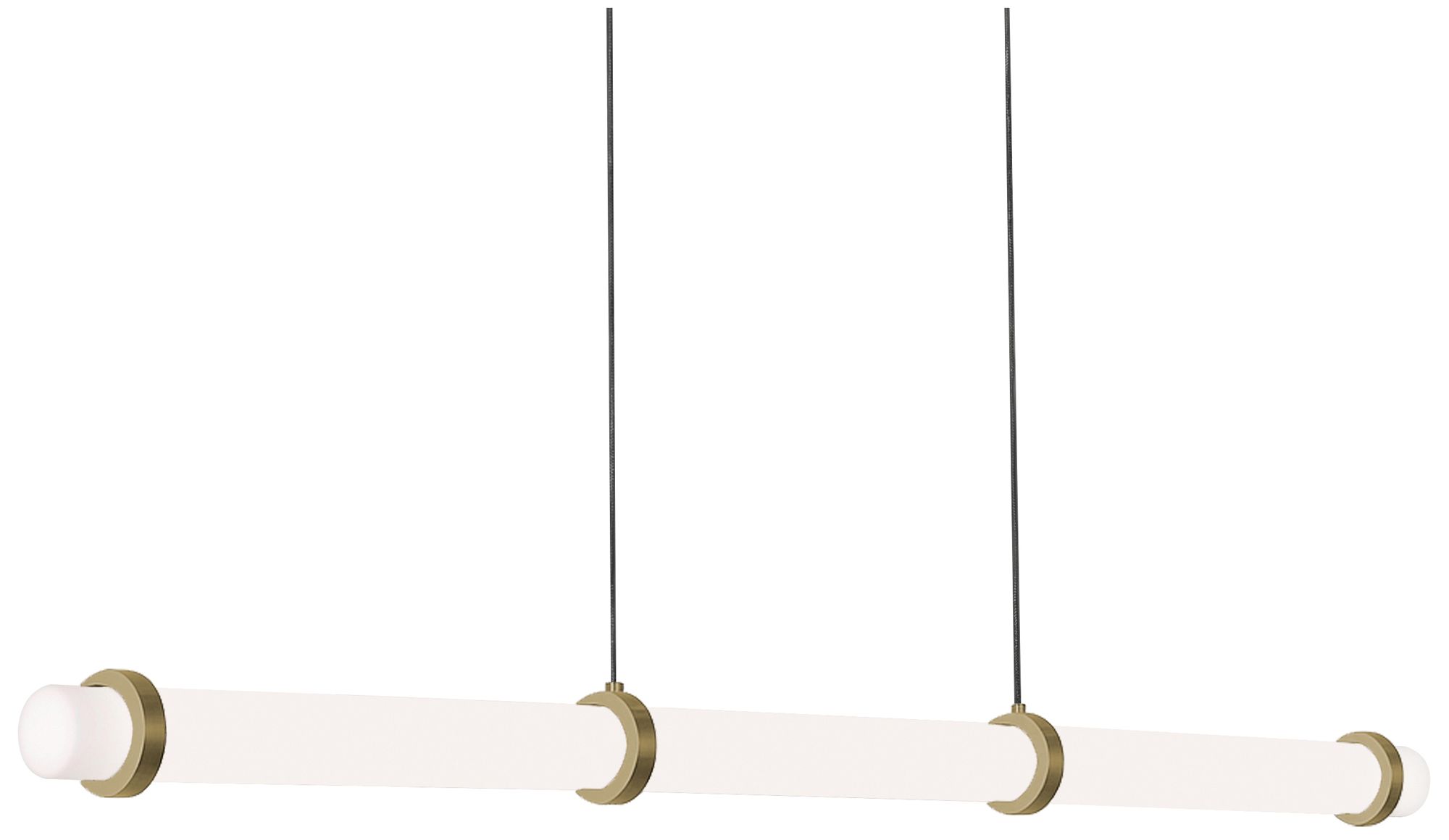 Thumbnail3 of Miami 48" Wide Light Antique Brass LED Linear Pendant more views