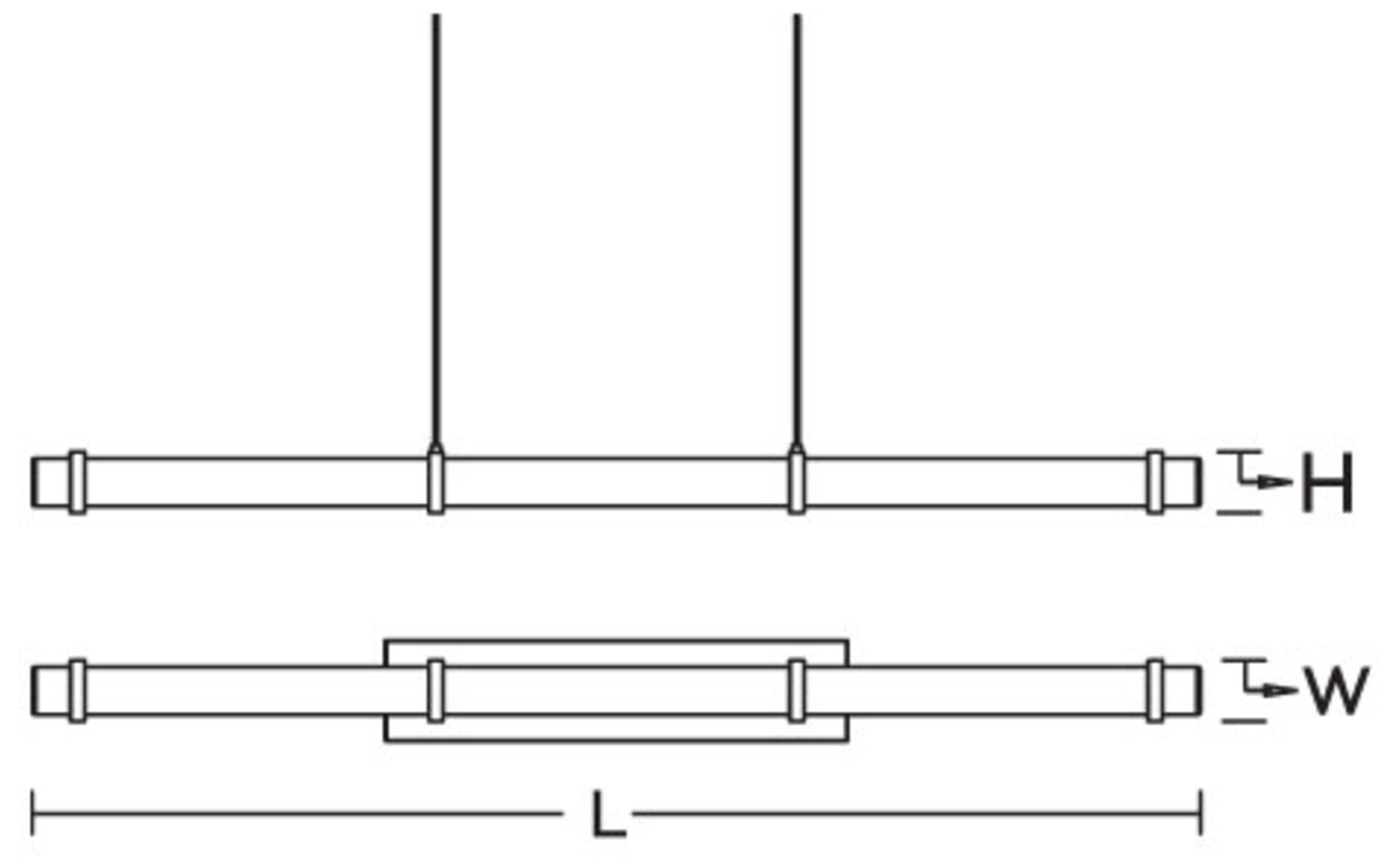 Miami 48" Wide Light Antique Brass LED Linear Pendant