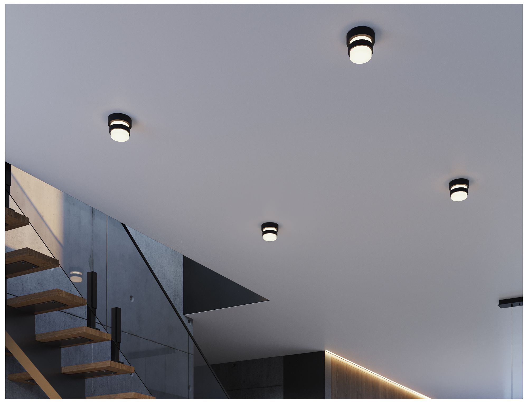 Image 4 Miami 5" Wide Black LED Flush Mount more views