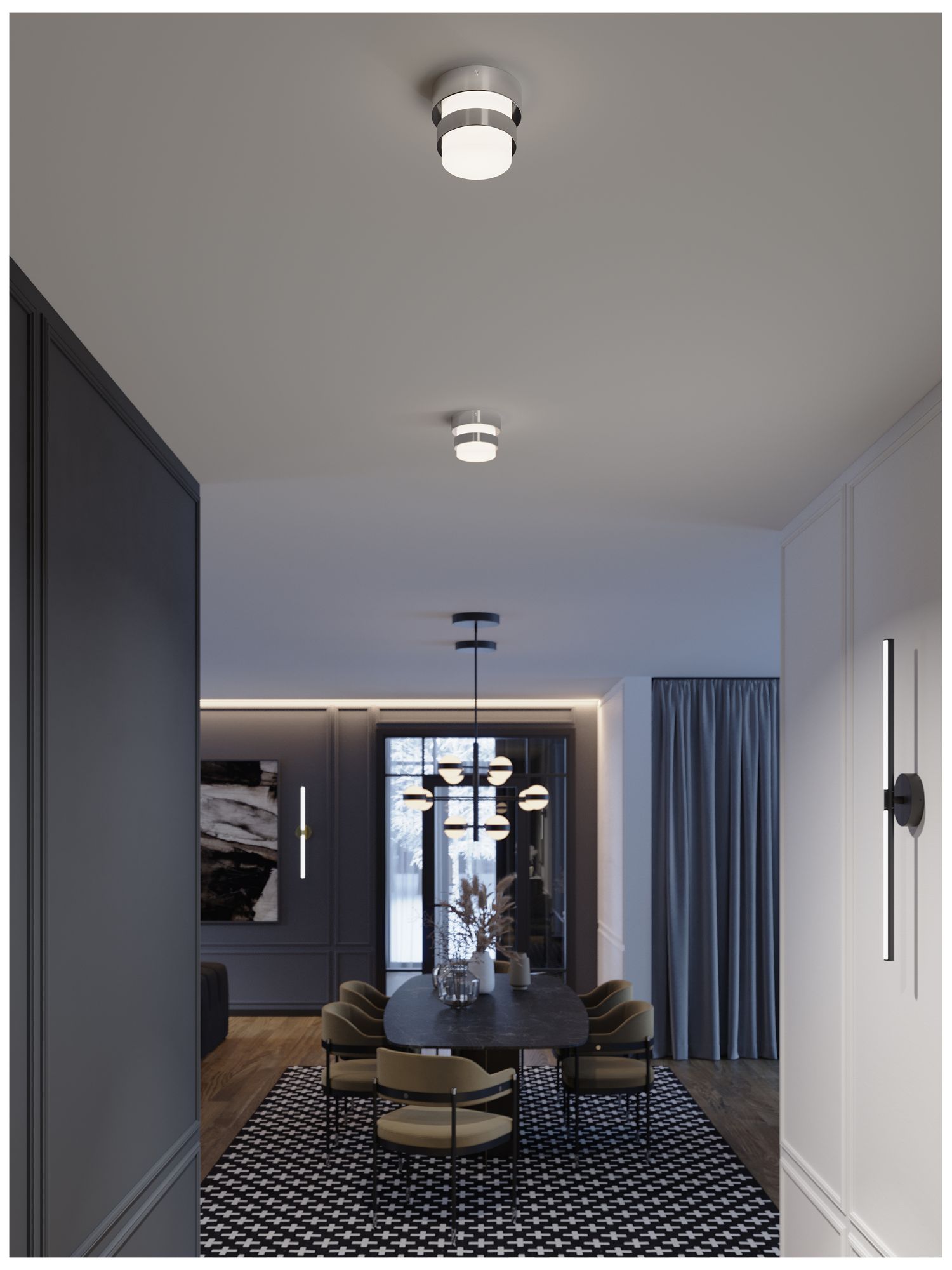 Image 4 Miami 5" Wide Polished Chrome LED Flush Mount more views