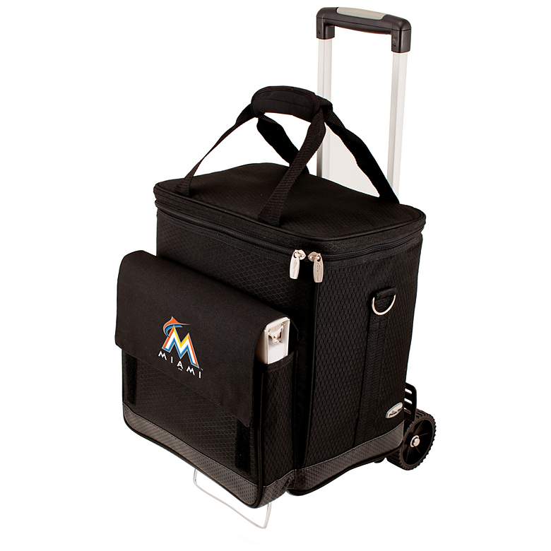 Image 1 Miami Marlins Black Insulated Wine Cellar with Trolley