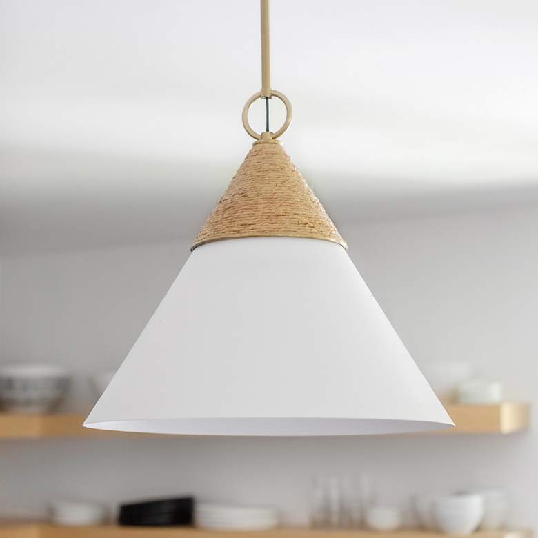Image 2 Mica Aged Brass 1 Light Pendant