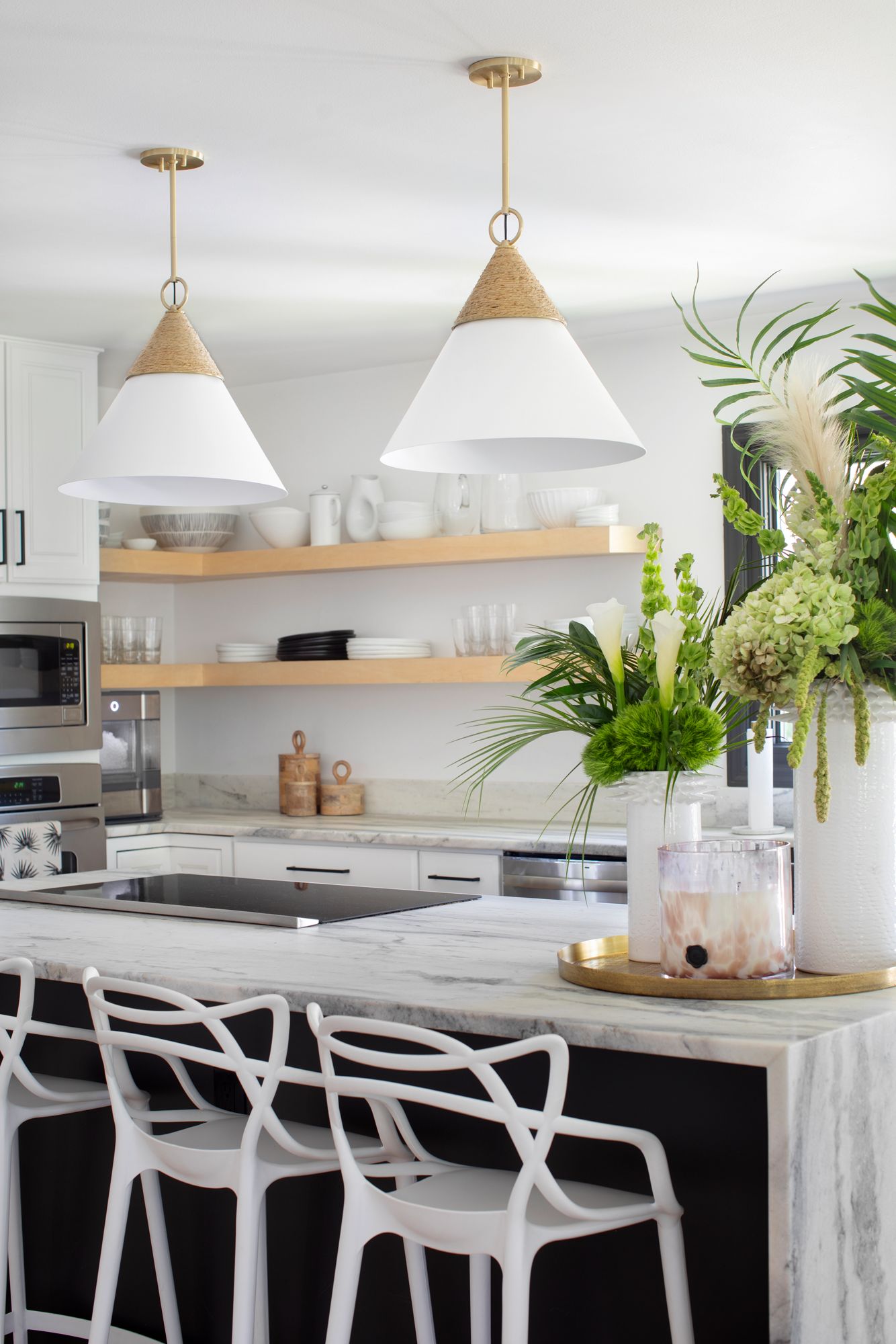 Mica Aged Brass 1 Light Pendant in scene