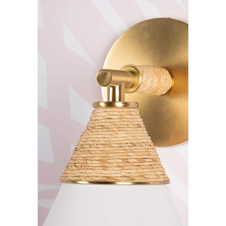 Image 5 Mica Aged Brass 1 Light Wall Sconce more views