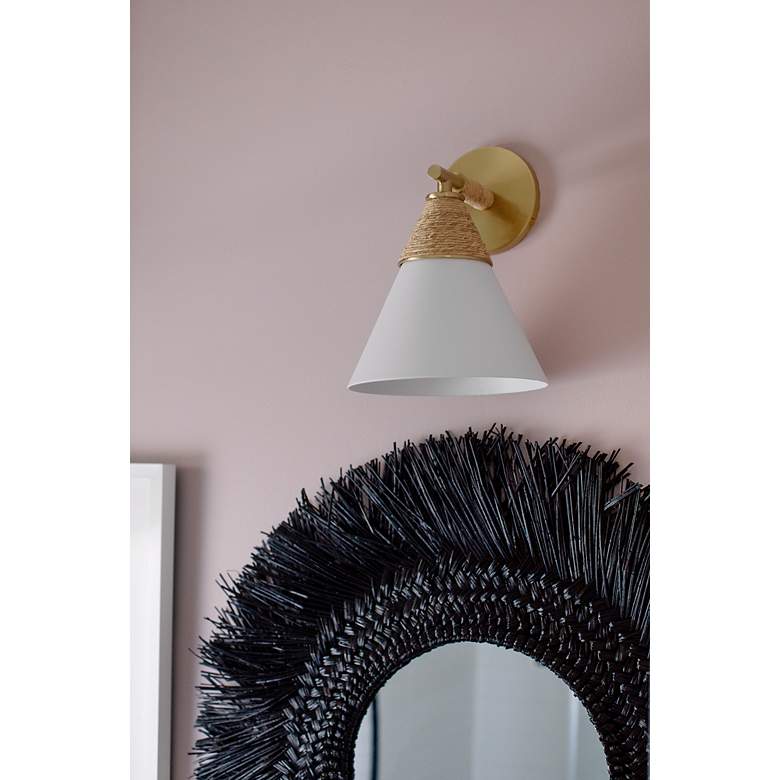Image 6 Mica Aged Brass 1 Light Wall Sconce more views