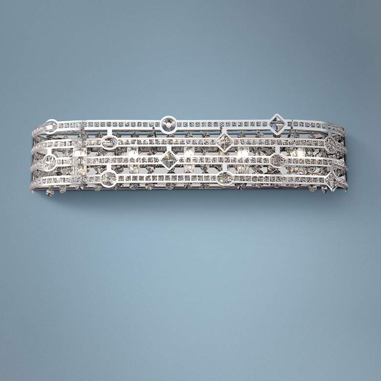 Image 1 Mica Collection 28 inch Wide Crystal Bathroom Light