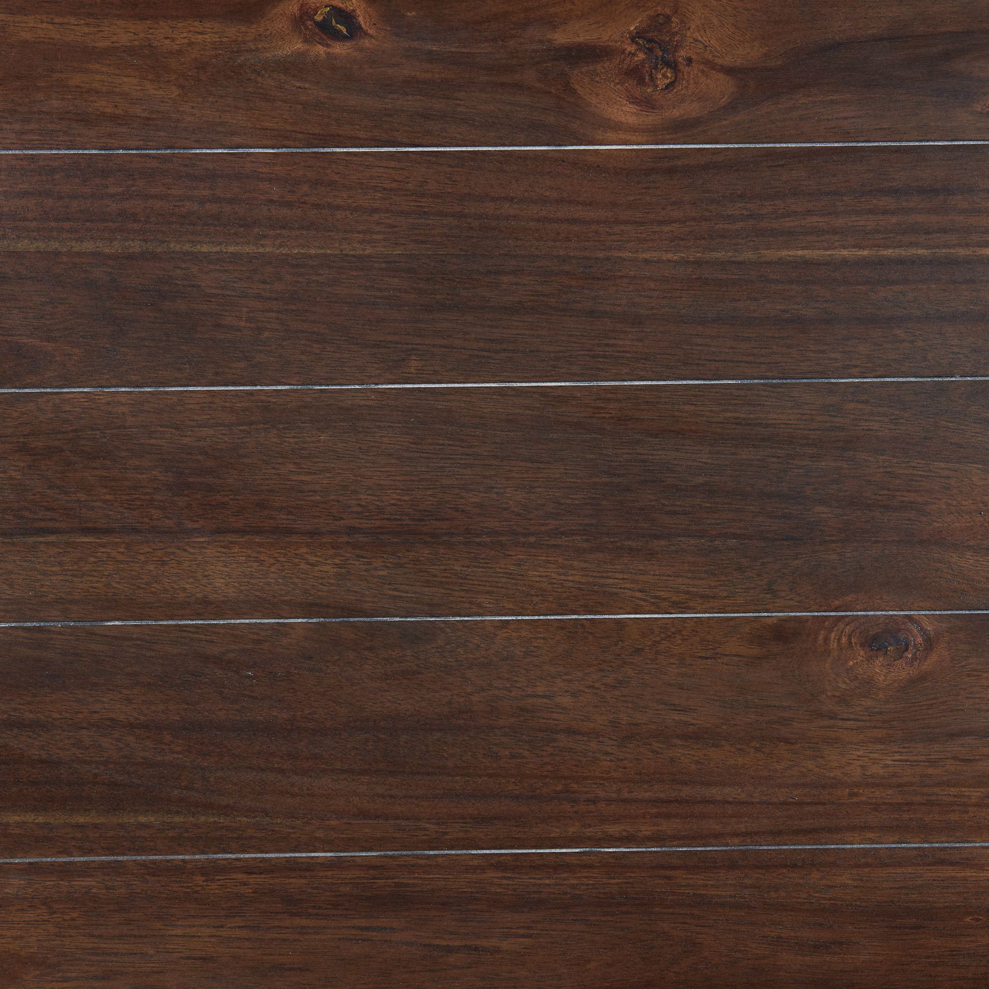 Image 2 Mica Walnut Wood and Dark Metal 3-Piece Occasional Table Set more views