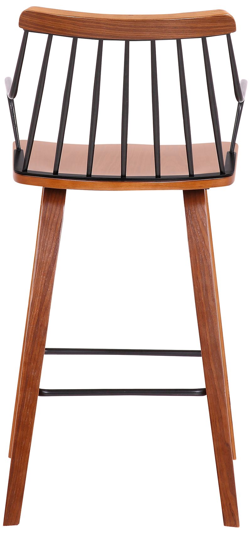 Image 6 Micah 26 in. Barstool in Black Powder Coated Finish, Walnut more views