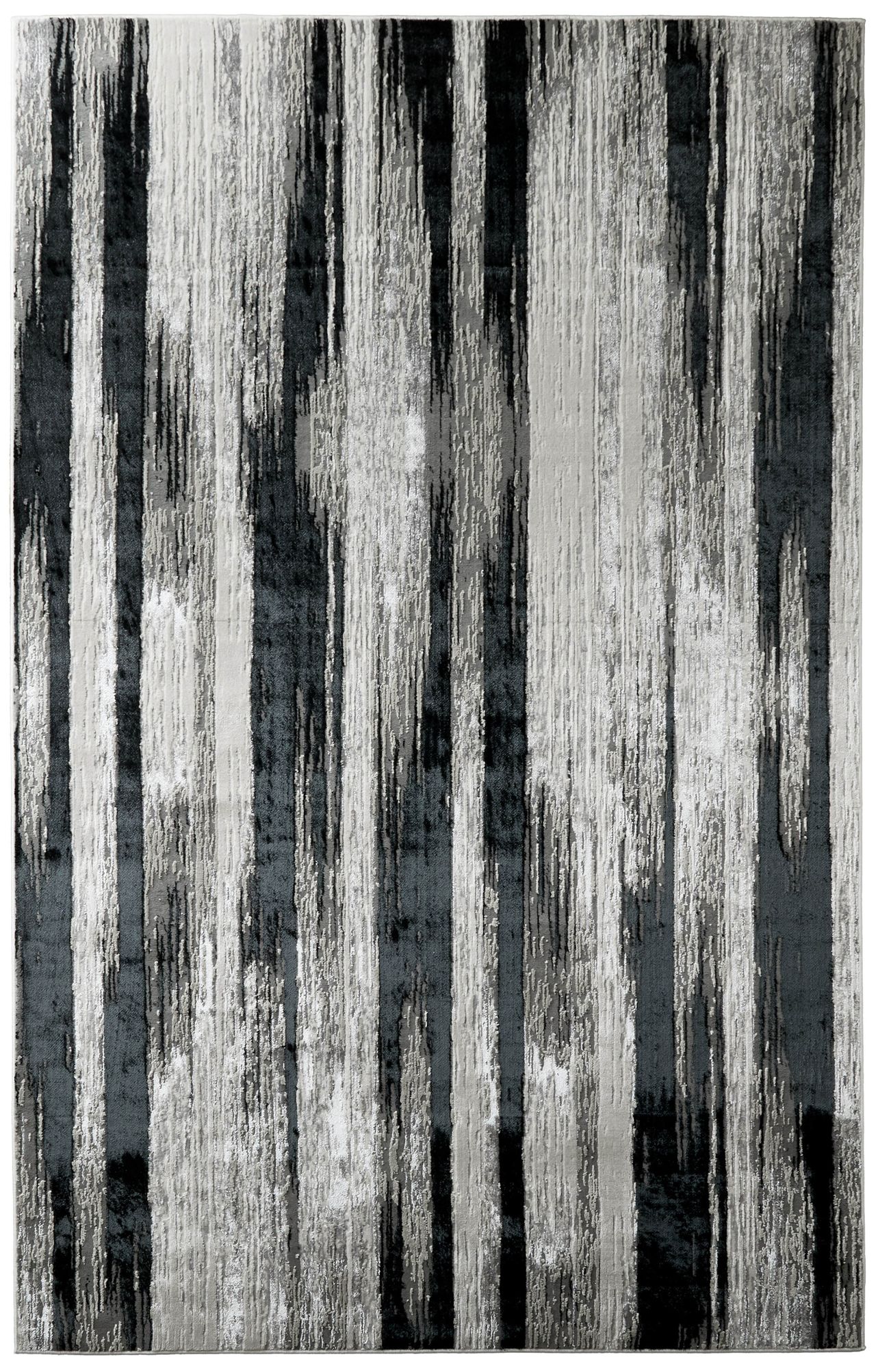 Image 2 Micah 3338F 6'7"x9'6" Black/Silver Rectangular Area Rug