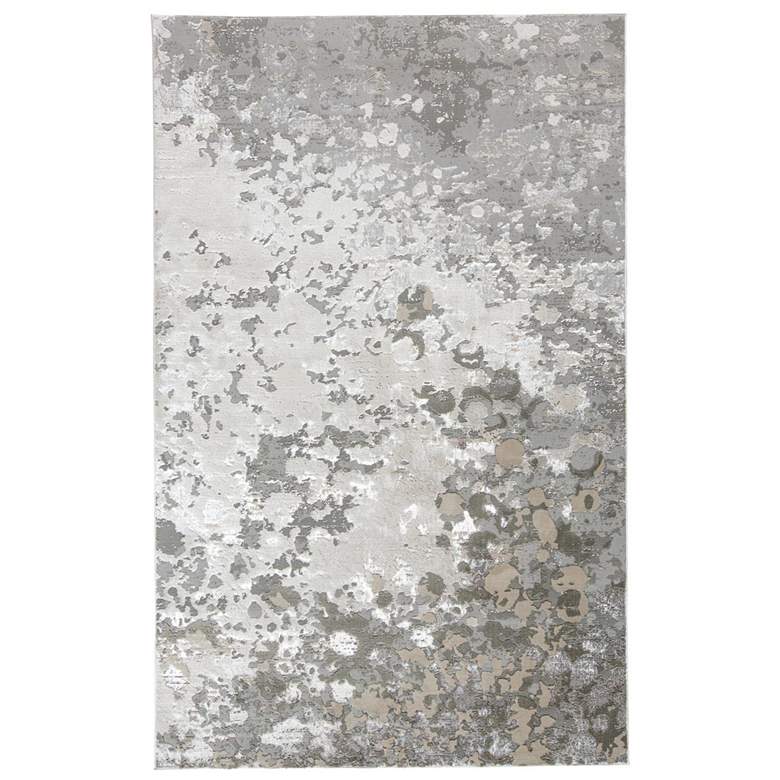 Image 2 Micah 6943336 5'x8' Silver and Ivory Metallic Fluid Area Rug