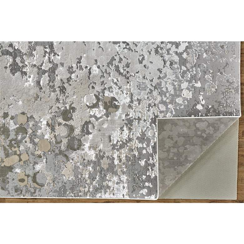 Image 4 Micah 6943336 5'x8' Silver and Ivory Metallic Fluid Area Rug more views
