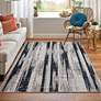 Thumbnail1 of Micah Abstract Indoor Black Area Rug 3338F 6'-7" x 9'-6"