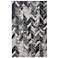 Micah Chevron Indoor Black Area Rug 3048F 6'-7" x 9'-6"