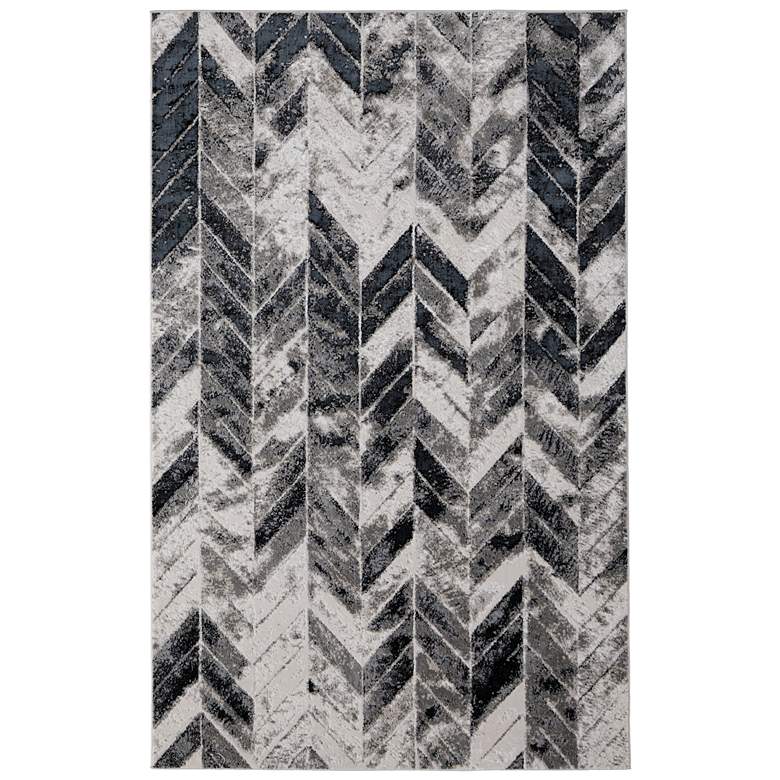 Image 1 Micah Modern Chevron Soft Indoor Black Area Rug 3048F