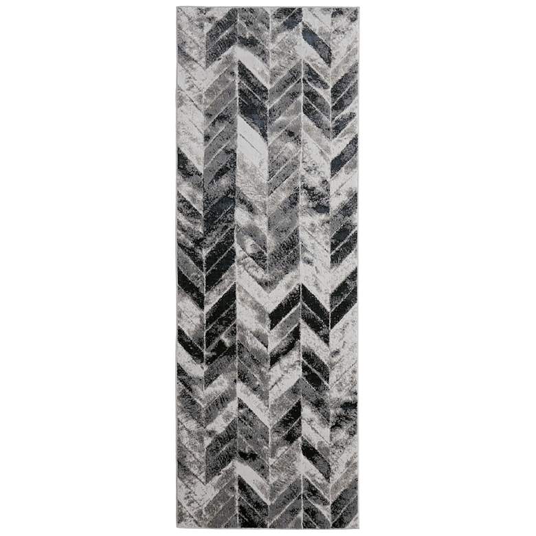 Image 1 Micah Modern Chevron Soft Indoor Black Area Rug 3048F