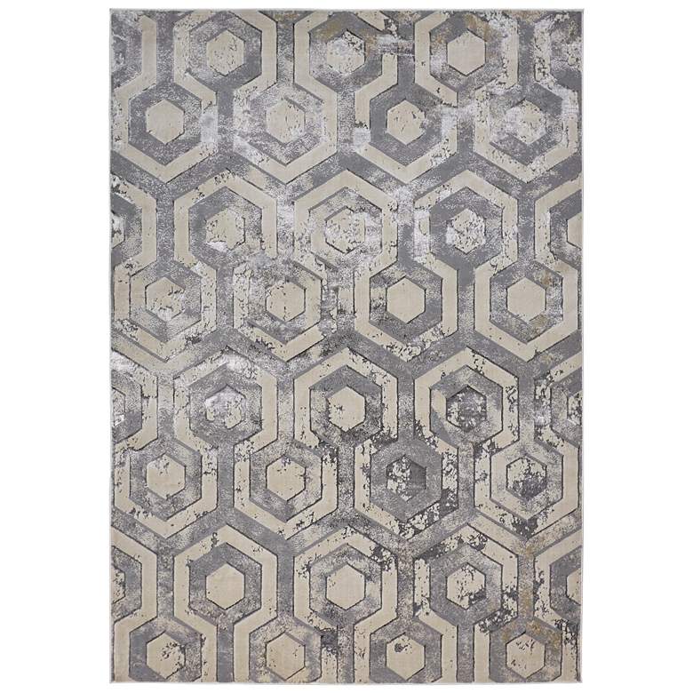 Image 1 Micah Modern Distressed Soft Indoor Gray Area Rug 3046F