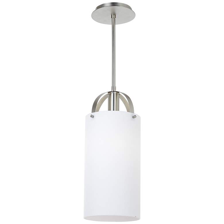 Image 1 Micha 7 inch Wide Brushed Nickel Mini Pendant Light