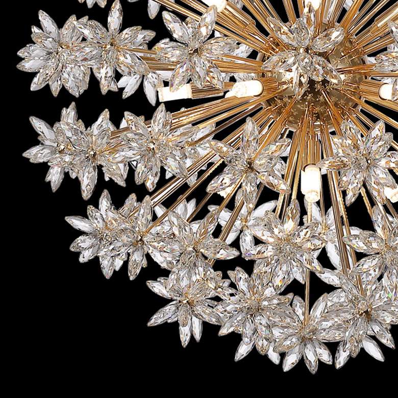 Image 2 Michael Amini Bouquet 31 1/2 inch 18-Light Gold Crystal Flower Chandelier more views