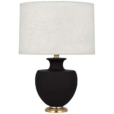 Michael Berman Atlas 25 1/4" Brass and Dark Coal Ceramic Table Lamp