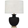 Michael Berman Atlas 25 1/4" Brass and Dark Coal Ceramic Table Lamp