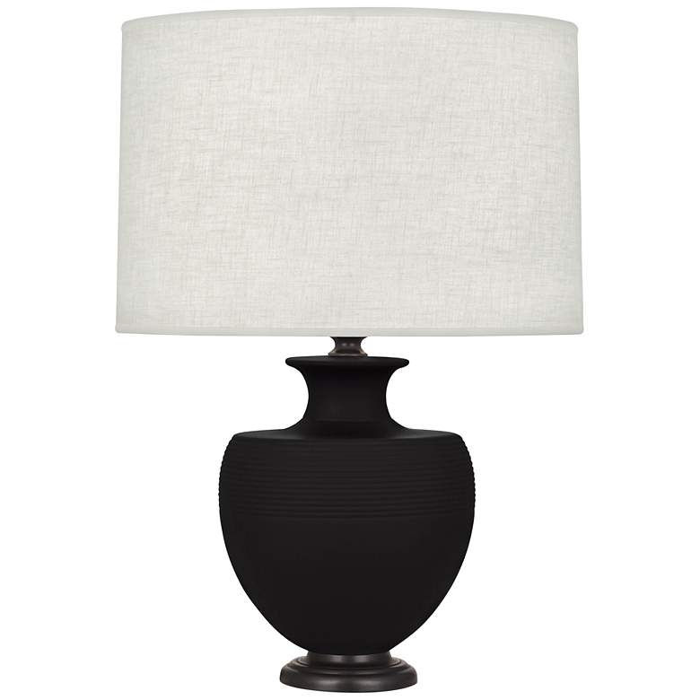 Image 1 Michael Berman Atlas 25 1/4 inch Bronze and Dark Coal Ceramic Table Lamp