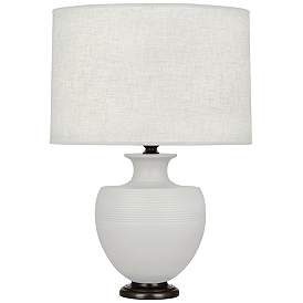 Image1 of Michael Berman Atlas 25 1/4" Bronze and Dove Gray Ceramic Table Lamp