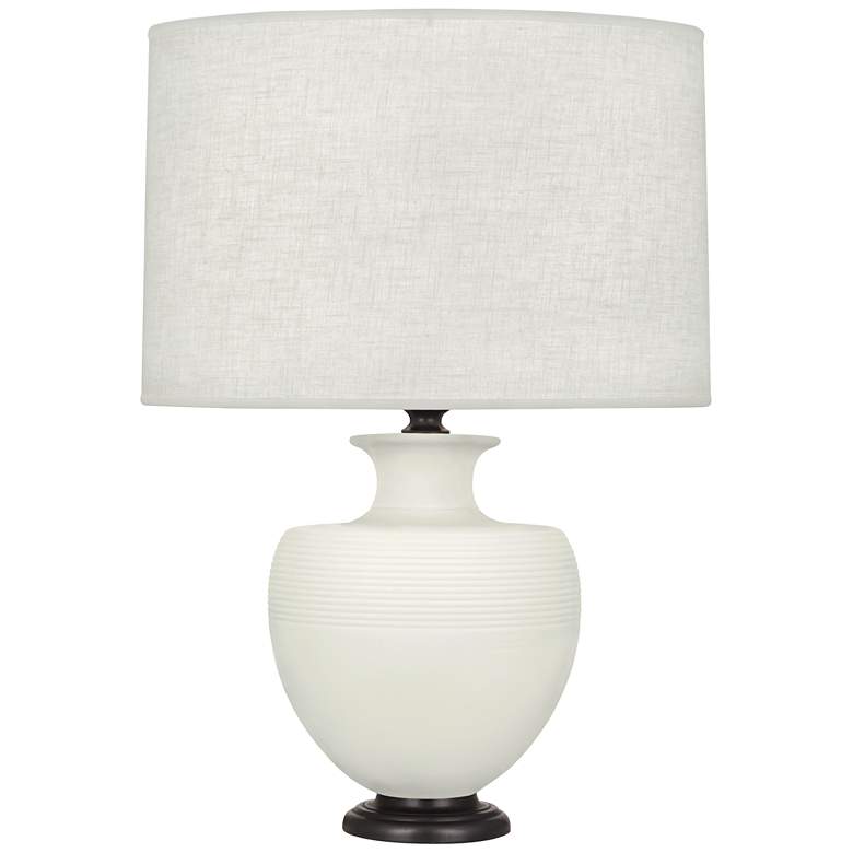 Image 1 Michael Berman Atlas 25 1/4 inch  Bronze and Lily White Ceramic Table Lamp