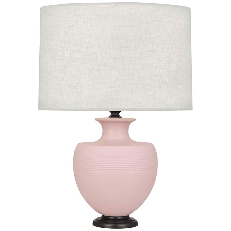 Image 1 Michael Berman Atlas 25 1/4" Bronze and Woodrose Ceramic Table Lamp
