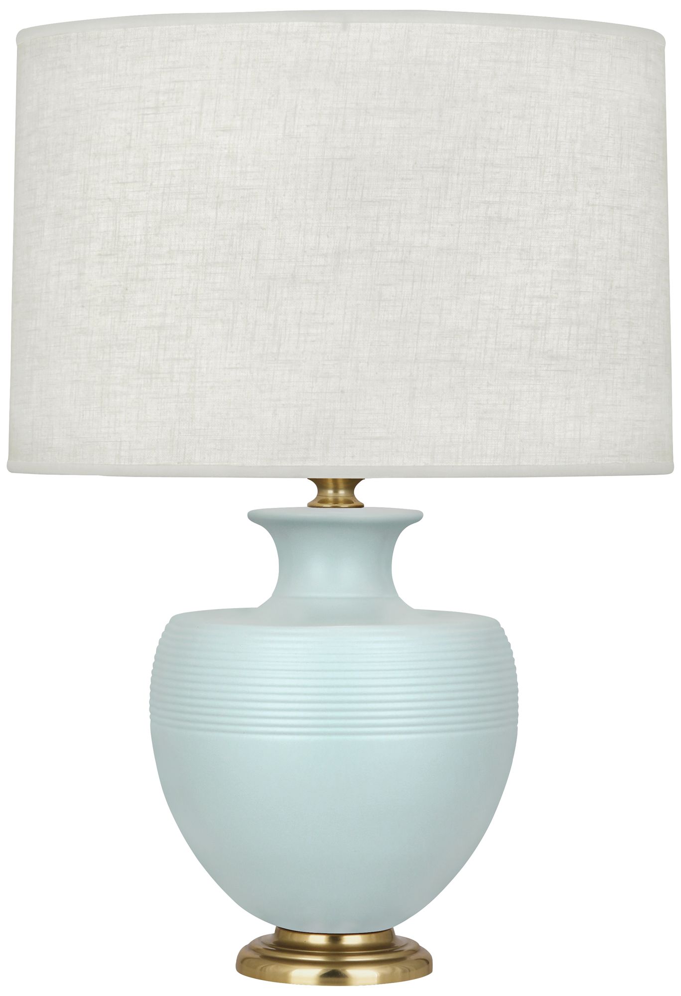 blue and brass lamp