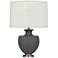 Michael Berman Atlas Nickel and Ash Ceramic Table Lamp