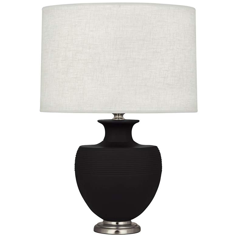Image 1 Michael Berman Atlas Nickel and Dark Coal Ceramic Table Lamp