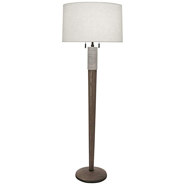 Image 1 Michael Berman Berkley Walnut Floor Lamp with Cream Shade