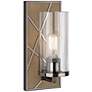 Michael Berman Bond 12"H Wood and White Glass Wall Sconce