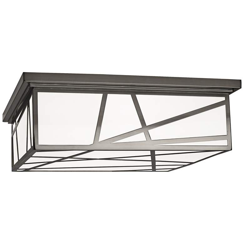 Image 1 Michael Berman Bond 17 1/2"W Blackened Nickel Ceiling Light