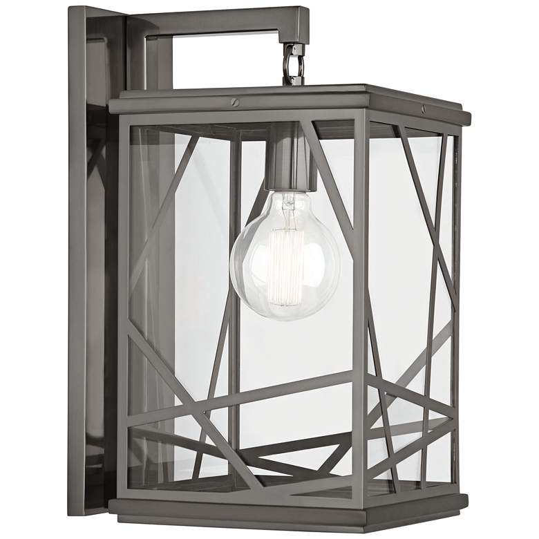 Image 1 Michael Berman Bond 17 inchH Blackened Nickel Outdoor Wall Light