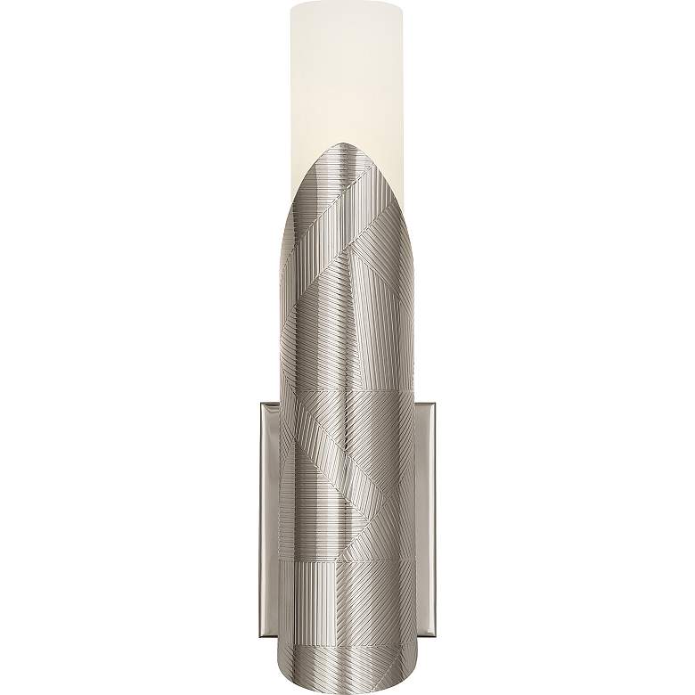 Image 2 Michael Berman Brut 16.5"H Nickel Wall Sconce w/ Frosted White Glass S more views