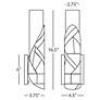 3_Michael Berman Brut 16.5"H Nickel Wall Sconce w/ Frosted White Glass S more views