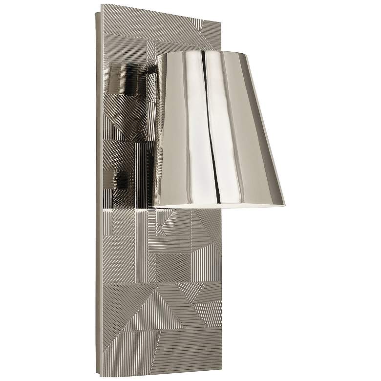 Image 1 Michael Berman Brut 16"H Polished Nickel Wall Sconce With Metal Shade